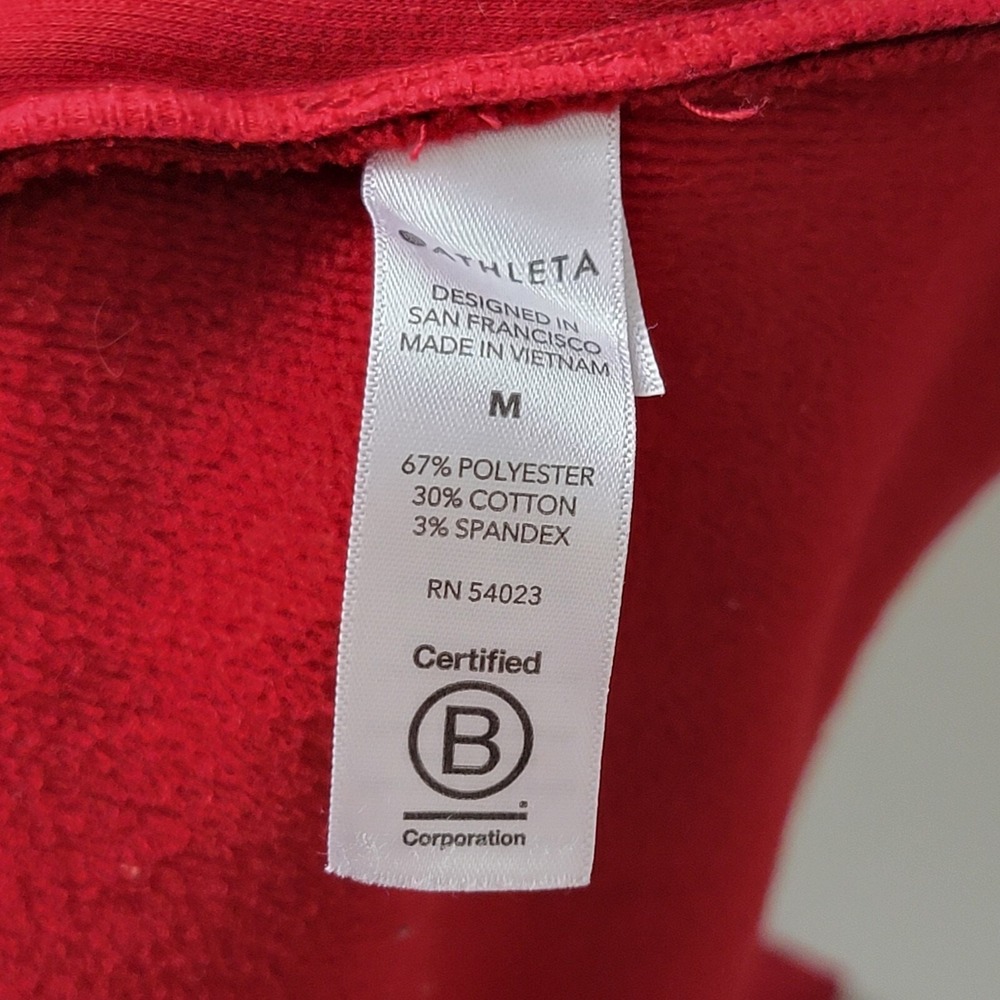 Athleta Cozy Karma Asym Pullover in Decadent Red Size M Thumbholes - Picture 10 of 12